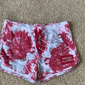 Red Tie-Dye Nebraska Kids Shorts